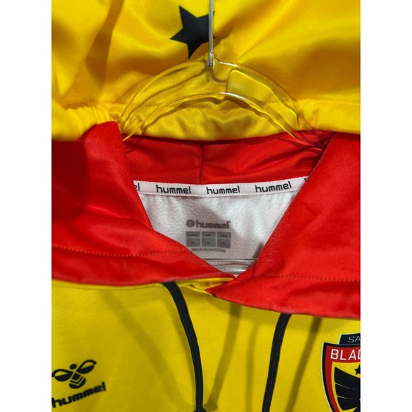 Hummel‎ Hoodie Pullover Soccer Club Blackhawk Yellow Black Mens Size XL - Picture 2 of 10